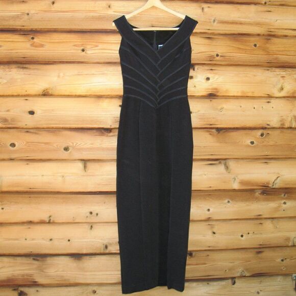 Vintage 90's Black Gown Dress - Picture 1 of 7